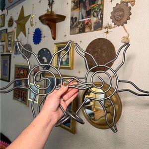 Set of Two Sun and Swirl Metal Wall Art Decor